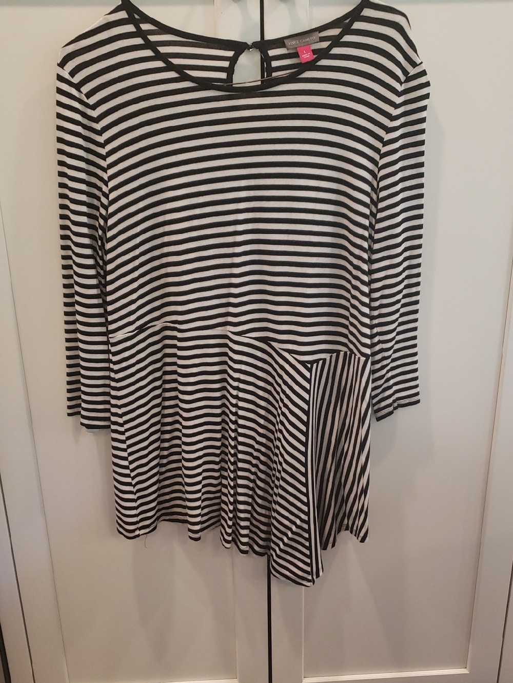 Vince Camuto Black and White Striped Top